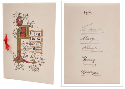 Lot 43 - Rare 1910 Royal Christmas card signed by all the Children of King George V and Queen Mary