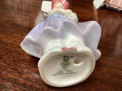 Lot 1203 - Fourteen Royal Doulton figures - Sweet & Twenty HN1569, Tinkle Bell, The Little Bridesmaid, Goody Two Shoes HN2037, Home Again HN2167, Mother's Help HN2151, Amanda HN2996, Rose HN2123, Valerie HN21...