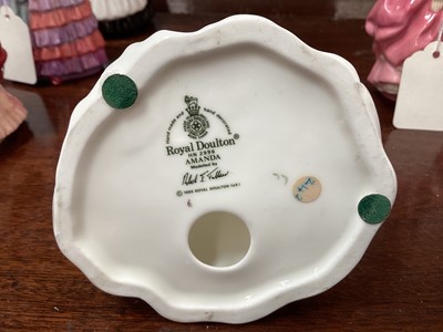 Lot 1203 - Fourteen Royal Doulton figures - Sweet & Twenty HN1569, Tinkle Bell, The Little Bridesmaid, Goody Two Shoes HN2037, Home Again HN2167, Mother's Help HN2151, Amanda HN2996, Rose HN2123, Valerie HN21...