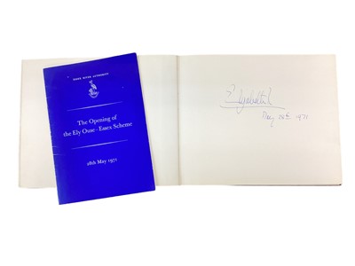 Lot 117 - H.M.Queen Elizabeth II, Essex River Authority signed visitors book