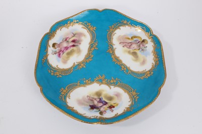 Lot 312 - Sèvres turquoise ground round dish 
Provenance: Property from Edward Curzon, 6th Earl Howe of Gopsall Park and Penn House, thence by descent to a Lady of title