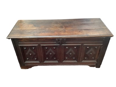 Lot 1522 - 17th century French geometric moulded coffer