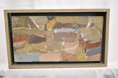 Lot 986 - *Robert Sadler (1909-2001) Abstract, "Composition March 1967", acrylic on board, signed, 14.5 x 27.5cm, framed