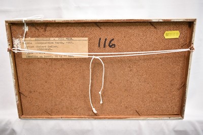 Lot 986 - *Robert Sadler (1909-2001) Abstract, "Composition March 1967", acrylic on board, signed, 14.5 x 27.5cm, framed
