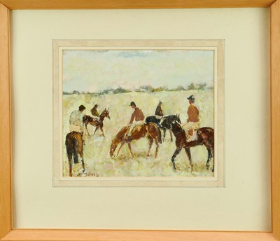 Lot 981 - *Robert Sadler (1909-2001) "Horses at Exercise", acrylic on board, signed, 23 x 28cm, in glazed frame