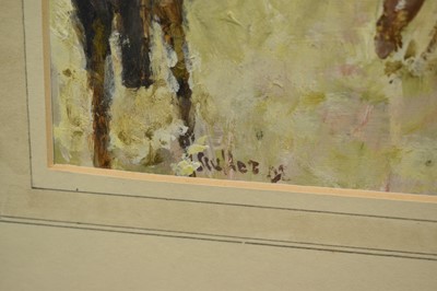 Lot 981 - *Robert Sadler (1909-2001) "Horses at Exercise", acrylic on board, signed, 23 x 28cm, in glazed frame
