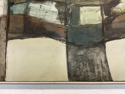 Lot 991 - *Robert Sadler (1909-2001) Abstract, The Hilltop, 1968, acrylic on board, signed, 63 x 72cm, framed