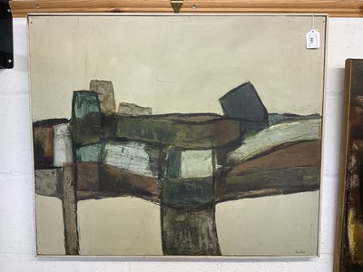 Lot 991 - *Robert Sadler (1909-2001) Abstract, The Hilltop, 1968, acrylic on board, signed, 63 x 72cm, framed