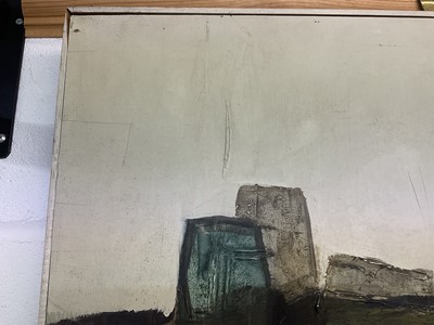 Lot 991 - *Robert Sadler (1909-2001) Abstract, The Hilltop, 1968, acrylic on board, signed, 63 x 72cm, framed