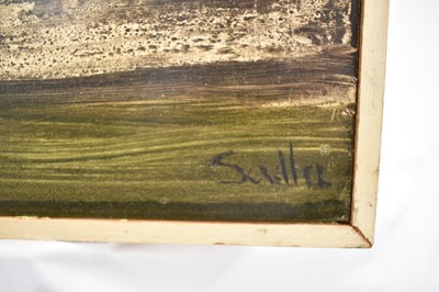 Lot 988 - *Robert Sadler (1909-2001) Abstract, 1962, acrylic on board, signed, 33 x 77.5cm, framed, a further work verso