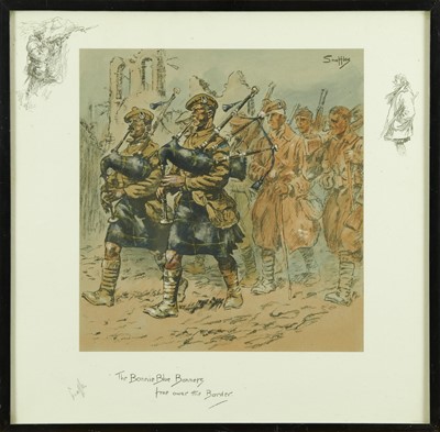 Lot 1319 - Snaffles, Charles Johnson Payne (1884-1967) signed hand coloured print - 'The Bonnie Blue Bonners', signed in pencil, with Snaffle blindstamp, 44cm x 44cm, in glazed frame 
Pro...