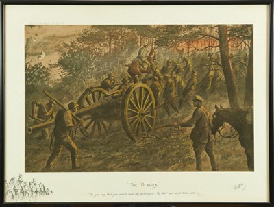 Lot 1320 - Snaffles, Charles Johnson Payne (1884-1967) signed hand coloured print - 'The Heavies', signed in pencil, 49cm x 65cm, in glazed frame 
Provenance: Malcolm Innes Gallery