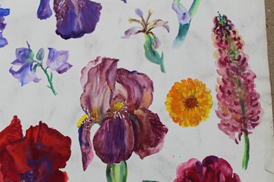 Lot 1308 - *Colin Moss (1914-2005) watercolour, summer flowers, signed, 75 x 55cm