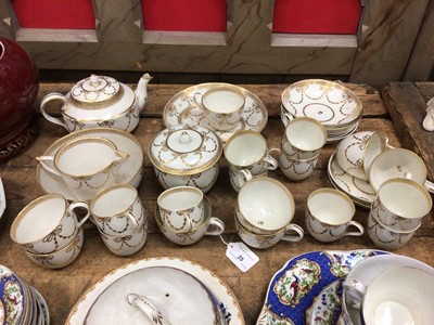 Lot 35 - 19th century Crown Derby tea set decorated with gilt swags