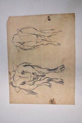Lot 1313 - *Colin Moss (1914-2005) Indian ink, Sleeping cat, signed 33 x 39cm, together with seven further studies of cats and other animals by Colin Moss