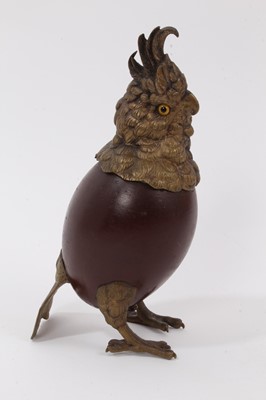 Lot 1043 - 19th century Continental novelty inkwell in the form of a cockatoo