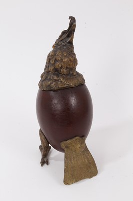 Lot 1043 - 19th century Continental novelty inkwell in the form of a cockatoo