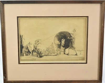 Lot 933 - *William Russell Flint (1880-1969) drypoint etching - "Aragonese String Makers", 1930, 26cm x 38cm, in glazed frame