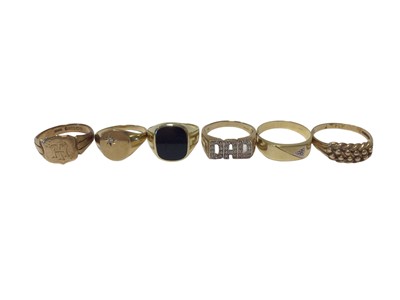 Lot 45 - Six 9ct gold rings