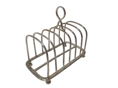 Lot 36 - George V six-division silver toast rack, Sheffield 1931, 13.5cm wide, 6.4oz