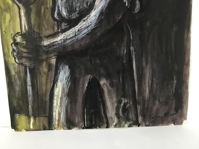 Lot 28 - Colin Moss (1914-2005) mixed media, workman digging, signed, 70 x 50cm