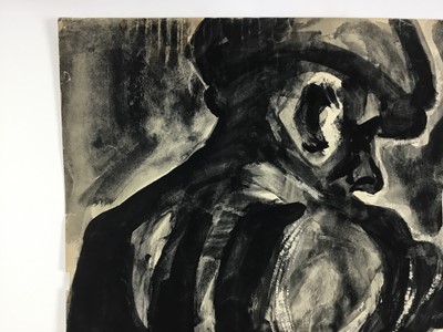 Lot 10 - Colin Moss (1914-2005) indian ink, Workman, 76 x 55cm