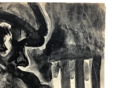 Lot 10 - Colin Moss (1914-2005) indian ink, Workman, 76 x 55cm
