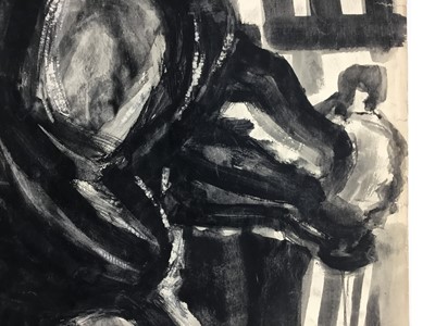 Lot 10 - Colin Moss (1914-2005) indian ink, Workman, 76 x 55cm