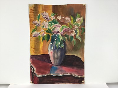 Lot 25 - Colin Moss (1914-2005) watercolour, vase of flowers, 55 x 38cm, together with two others by the same hand. (3)