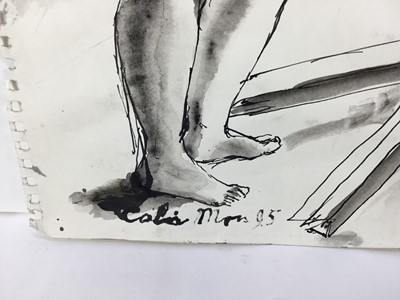 Lot 36 - Colin Moss (1914-2005) pen and wash, art class, 32 x 49cm, together with another work on paper by the same hand. (2)