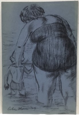 Lot 953 - *Colin Moss (1914-2005) charcoal, Bathers, signed and dated '59, 54 x 35cm