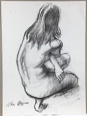 Lot 959 - *Colin Moss (1914-2005) Charcoal, figure study, signed, 76 x 56cm