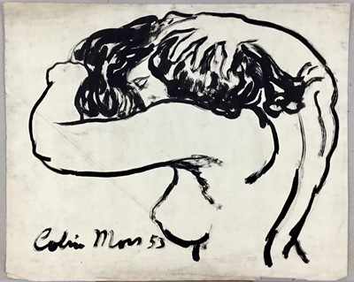 Lot 50 - Colin Moss (1914-2005) indian ink, Figure, signed and dated '53, 53 x 65cm