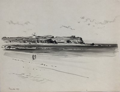 Lot 84 - David Hill (1914-1977), pen and wash 'Peniche 1959' 25 x 34cm, together with other works depicting Pencihe and various other landscape studies in a variety of media (37)