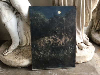 Lot 25 - David Hill (1914-1977), egg tempera on board, Black mass, 40 x 28cm