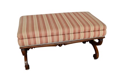 Lot 1112 - Regency walnut X-frame window seat