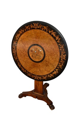 Lot 1111 - 19th century walnut, floral marquetry and abalone inlaid centre table