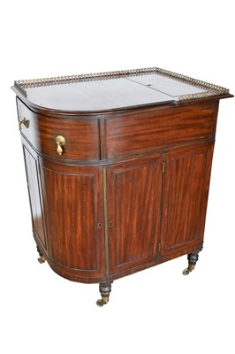 Lot 1113 - Rare Regency mahogany freestanding drinks cabinet
