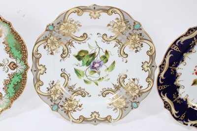 Lot 28 - Three good quality Regency porcelain plates decorated with botanical specimens