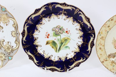 Lot 28 - Three good quality Regency porcelain plates decorated with botanical specimens