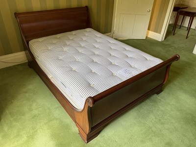 Lot 1078 - Modern mahogany sleigh bed