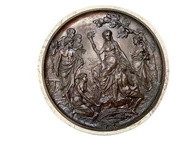 Lot 146 - Bronzed plaque classical scene