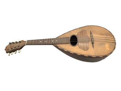 Lot 27 - Old Mandolin with paper label to interior 'Pietro Tonelli, Napoli'