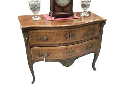 Lot 1124 - 18th century continental  king wood and feather banded commode