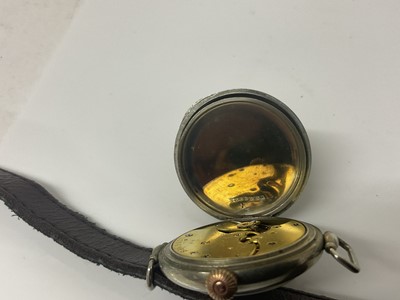 Lot 437 - WWI period Longines wristwatch on leather strap