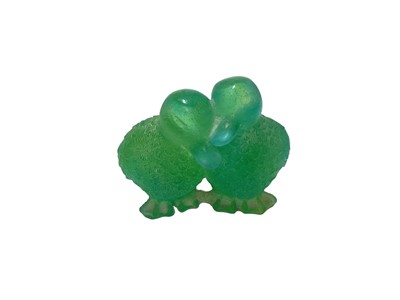 Lot 1118 - Group of Herend porcelain animal ornaments, Copenhagen mouse and a Daum green glass paperweight of two ducklings