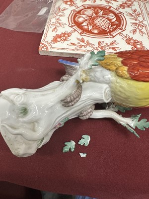 Lot 42 - Pair of Meissen porcelain parrot ornaments