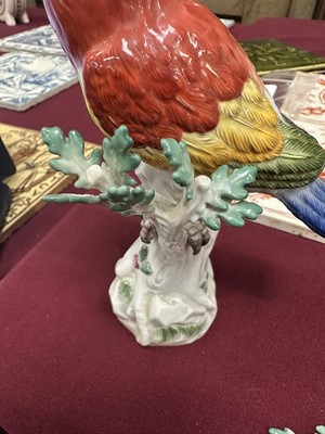 Lot 42 - Pair of Meissen porcelain parrot ornaments