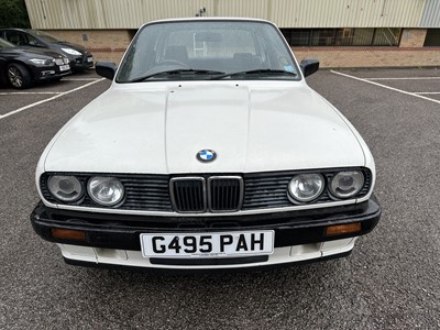 Lot 2 - 1990 BMW 318i, 4 door saloon, 1796cc engine, reg. no. G495 PAH, finished in white with a velour interior, MOT expired 29th October 2020. Supplied with V5, keys and book pack. (Subject to 12% buyers...