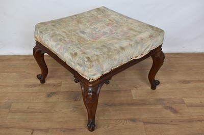 Lot 1084 - Victorian carved walnut footstool
